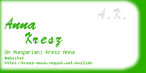 anna kresz business card